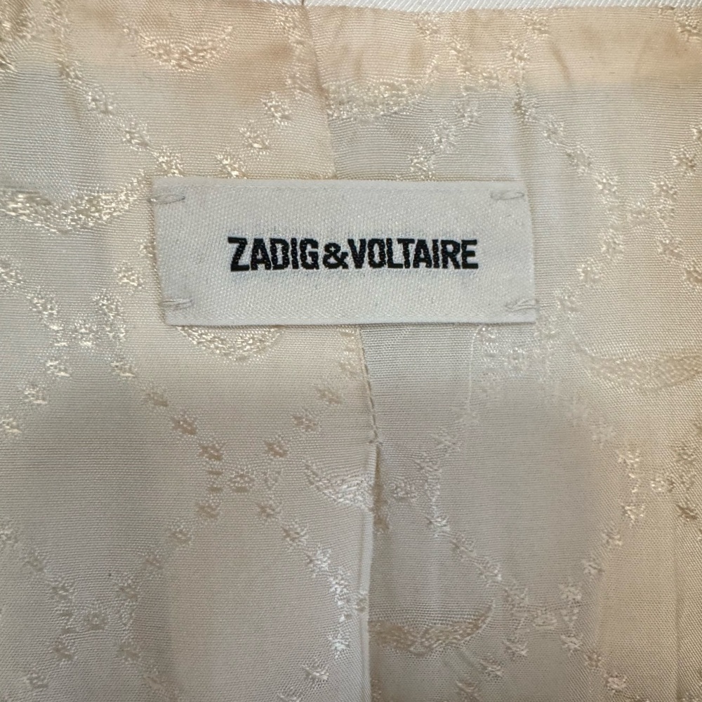 Zadig & Voltaire Cream Women's Blazer jacket size 42 gold designer L - Picture 6 of 8